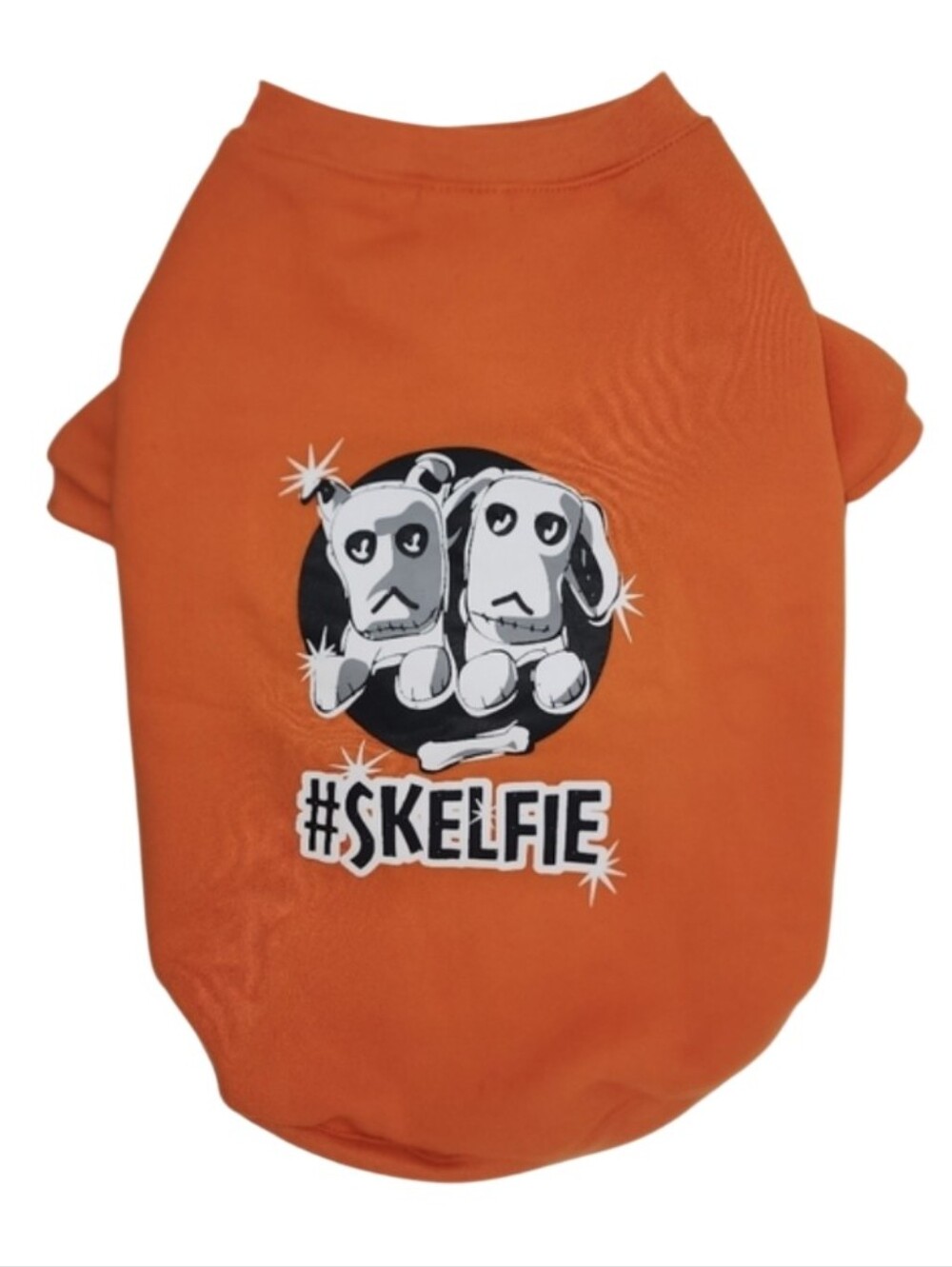Boots & Barkley Orange Skelfie Sweatshirt Dog Cat Costume Top Medium Lights Up